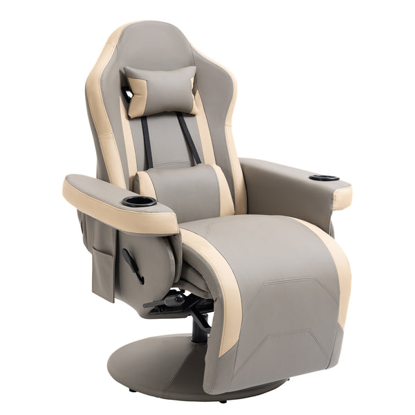 HOMCOM Manual Recliner Armchair PU Sofa Chair W/ Footrest & 135° Reclining