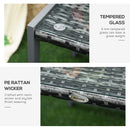Outsunny Garden Rattan Coffee Table - Grey