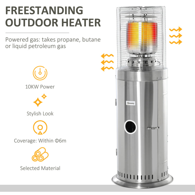 Outsunny 10KW Outdoor Gas Patio Heater Standing Propane Heater