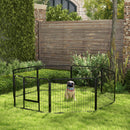 Pawhut Pet Pen Guinea Dog Pig Puppy Playpen Play House Steel Hutch Metel Black