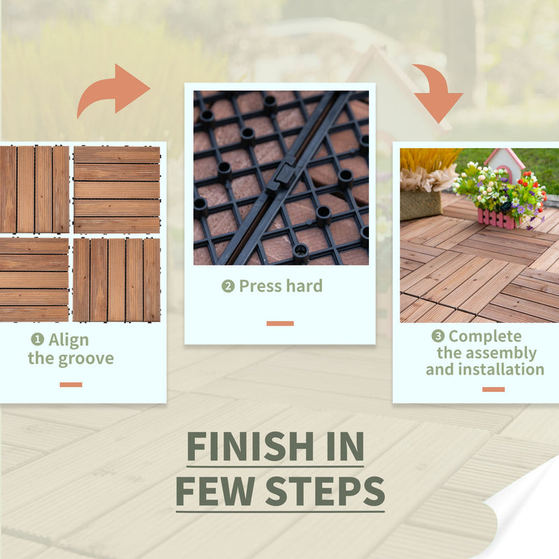 Outsunny Interlocking Deck Tile - 27 Piece