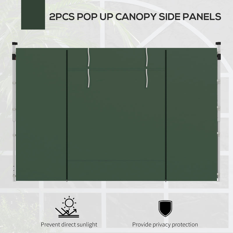 Outsunny 3x3(m) or 3x6m Pop Up Gazebo Side Panels Replacement, 2 Pack, Green