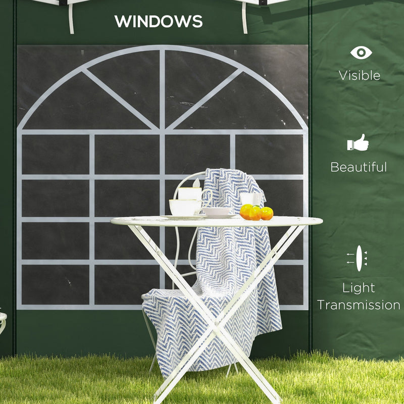 Outsunny 3x3(m) or 3x6m Pop Up Gazebo Side Panels Replacement, 2 Pack, Green