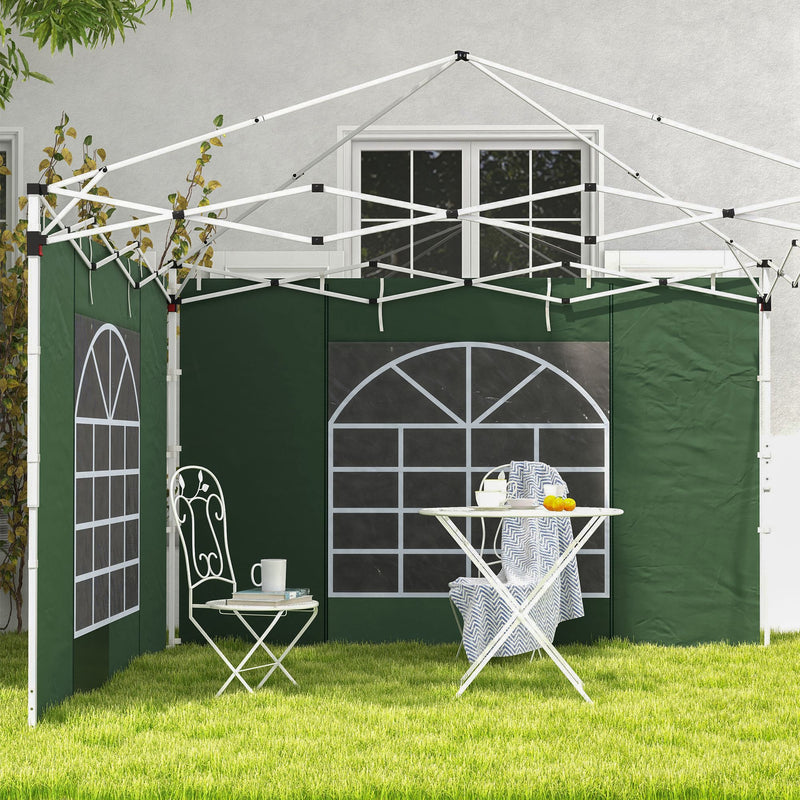 Outsunny 3x3(m) or 3x6m Pop Up Gazebo Side Panels Replacement, 2 Pack, Green