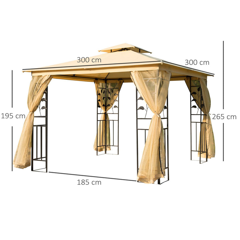 Outsunny Netting Gazebo - 4 Piece Sidewalls