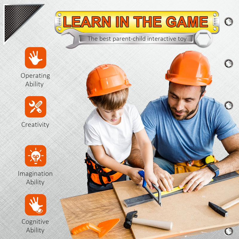 Kids Toy Workbench Set Pretend Play w/ Realistic Tools Electric Drill