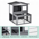 Pawhut Rabbit Hutch Grey