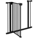 PawHut Adjustable Safety Gate w/ 1 Extensions and Four Adjustable Screws, Black
