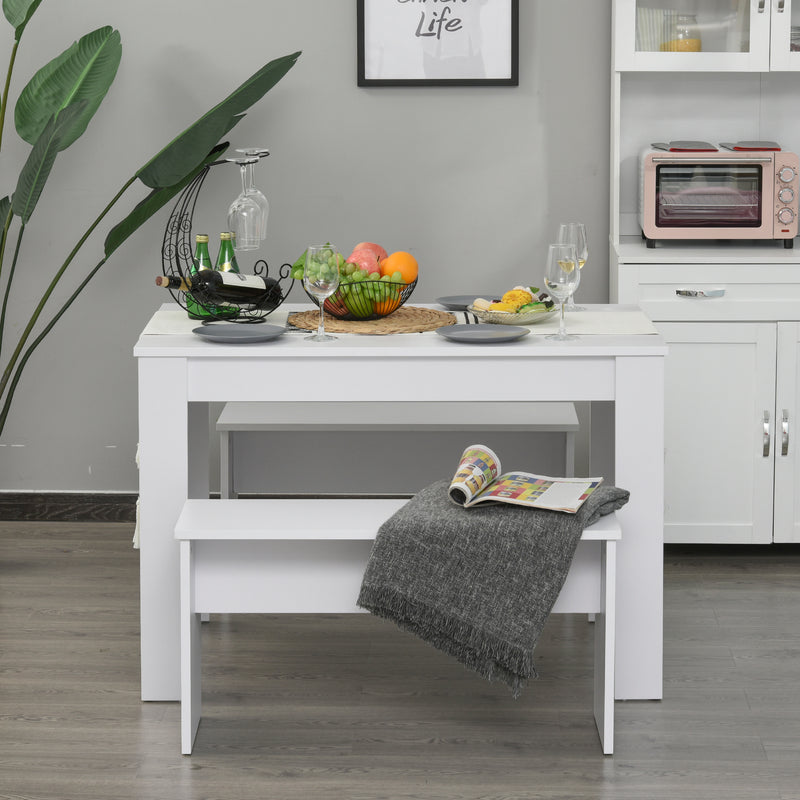 HOMCOM Bench  Dining Set - White