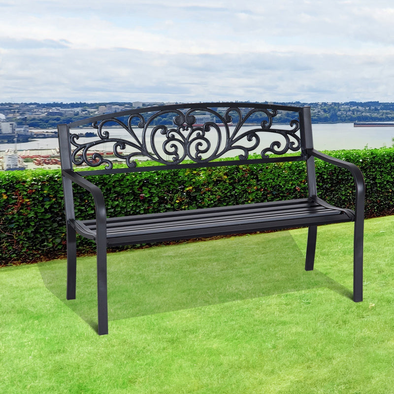 Outsunny Garden Bench - Black