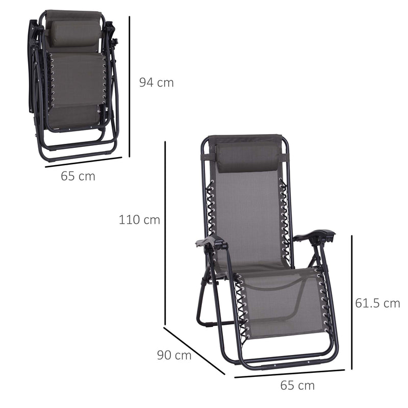 Outsunny Lounge Chair - Grey