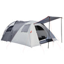 Outsunny 4-5 Man Outdoor Tunnel Tent, Two Room Camping Tent w/ Portable Mat