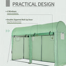 Outsunny Garden Plant Tomato Growth Greenhouse W/ Double Doors & 4 Windows PE Cover Steel Frame Green