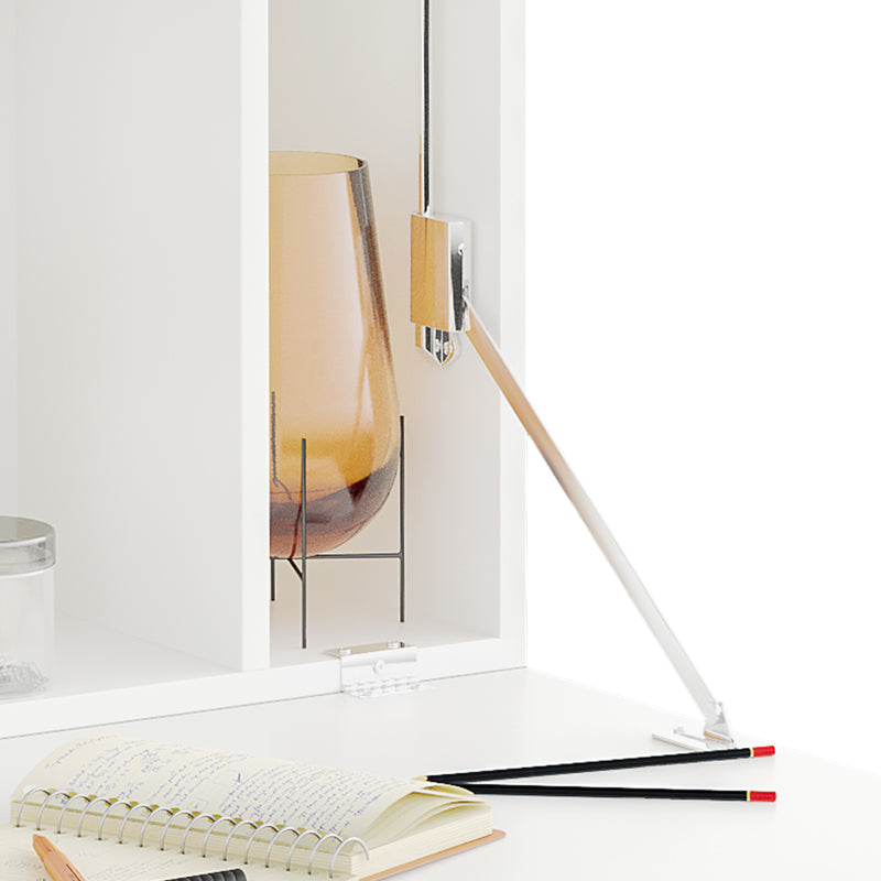 HOMCOM Wall Mounted Table w/ Space Saving Storage Compartments for Home Office