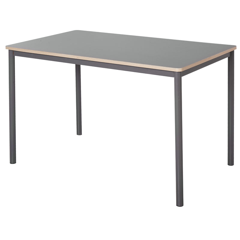 HOMCOM 120cm Minimalistic Dining Table Steel Frame Foot Pads Simple Style Grey