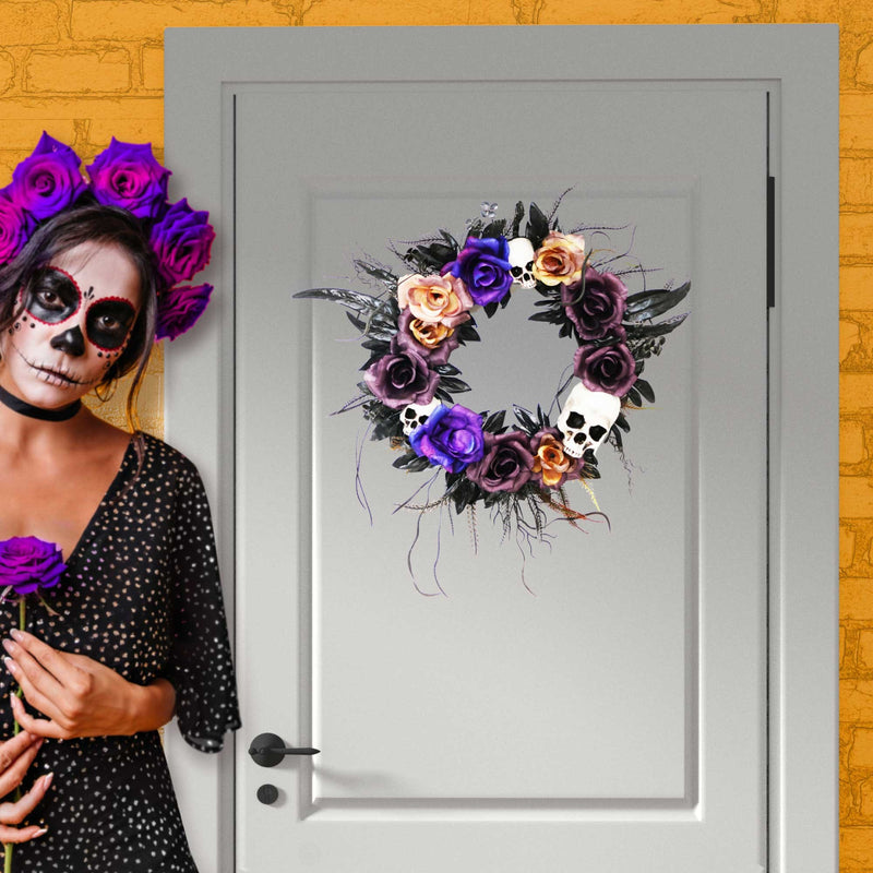 Halloween Wreath with Skulls