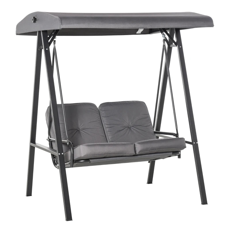 Outsunny- Cushioned Swing Chair with Canopy - Grey