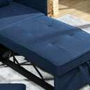 HOMCOM Folding Sleeper Sofa Bed Chair With Pillows, Pocket, Blue