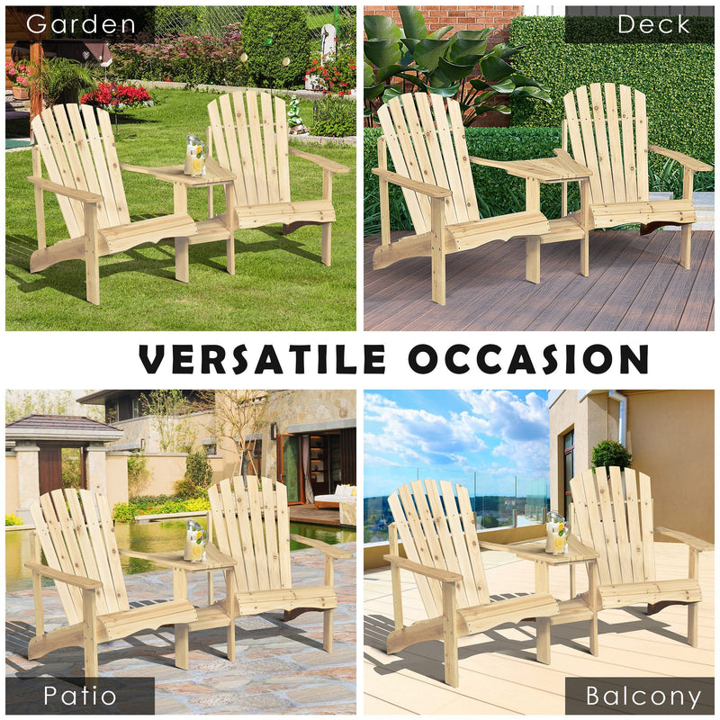 Outsunny Adirondack Chairs -  Natural