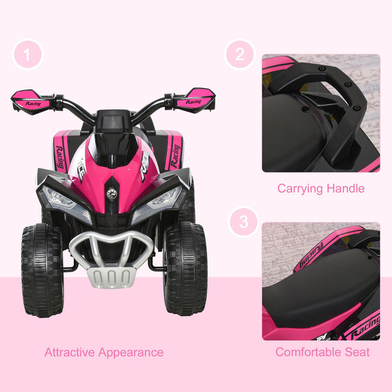 Kids Manual Ride On Quad Bike - Pink