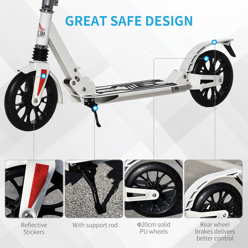 HOMCOM Kids Foldable Scooter -White