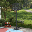 SPORTNOW Basketball Backboard Hoop Net Set with Wheels, 200-305cm, Black