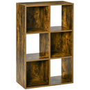 HOMCOM Industrial Style Storage Shelf, Bookcase, Bookshelf, Rustic Brown