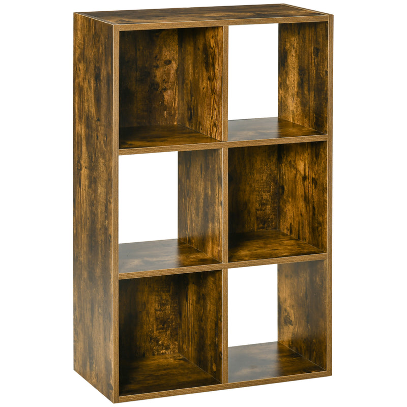 HOMCOM Industrial Style Storage Shelf, Bookcase, Bookshelf, Rustic Brown