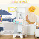 Kids Kitchen Play Cooking Toy Set w/ Sink, Telephone, Gift for Boys & Girls