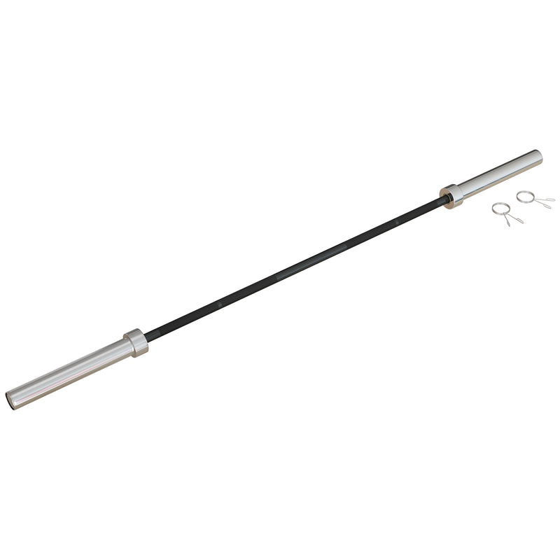 SPORTNOW 5cm Weight Lifting Bar, Barbell Bar With Spring Clips, 210cm, 20kg