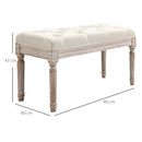 HOMCOM Vintage Bed end stool - Benches with Wood Frame 80x40x41cm - Cream
