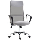 HOMCOM Executive Office Chair High Back Mesh Back Seat Desk Chairs, Light Grey