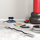 SPORTNOW 120cm EZ Curl Bar, Olympic Barbell Bar for 5cm Weight Plates, 8kg