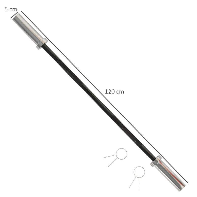SPORTNOW 120cm EZ Curl Bar, Olympic Barbell Bar for 5cm Weight Plates, 8kg