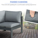 Outsunny 6-Piece Garden Furniture Set with Firepit Table Outdoor Sofa Aluminium