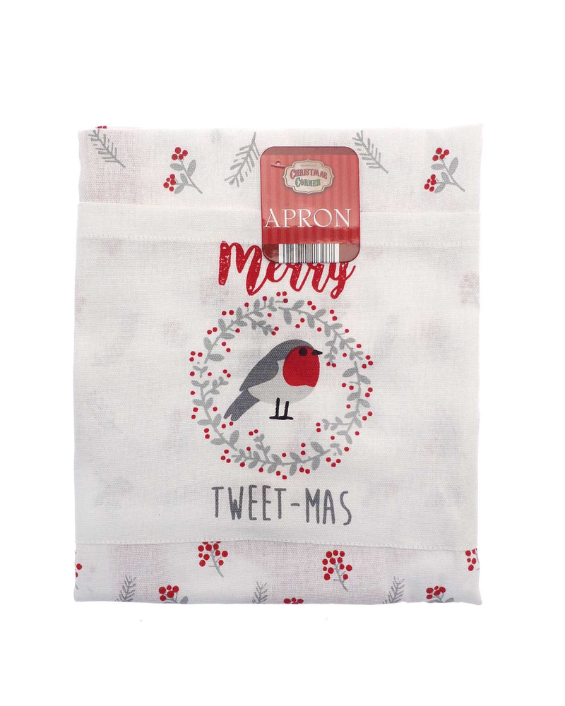Christmas Country Club Novelty Design Apron - Merry Tweet-mas Robin
