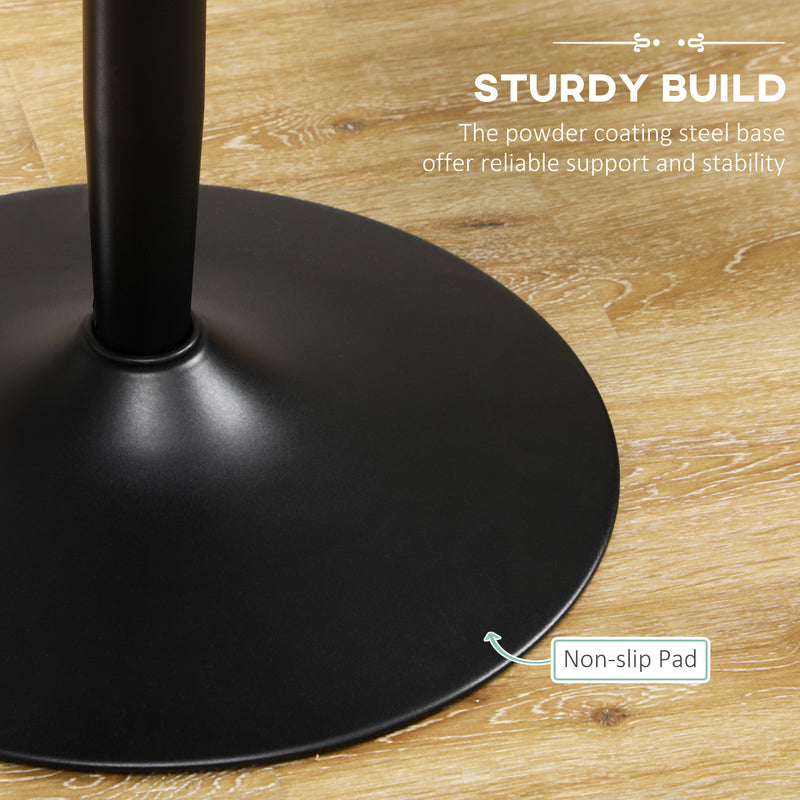 HOMCOM Round Dining Table with Steel Base, Non-slip Pad for Living Room