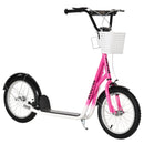 HOMCOM Childrens Scooter with Backet & Brakes - Pink