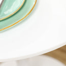 HOMCOM Round Dining Table with Steel Base, Non-slip Pad for Living Room