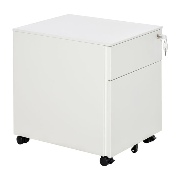 Vinsetto Filing Cabinet with 2 Drawers 39x48x48cm White