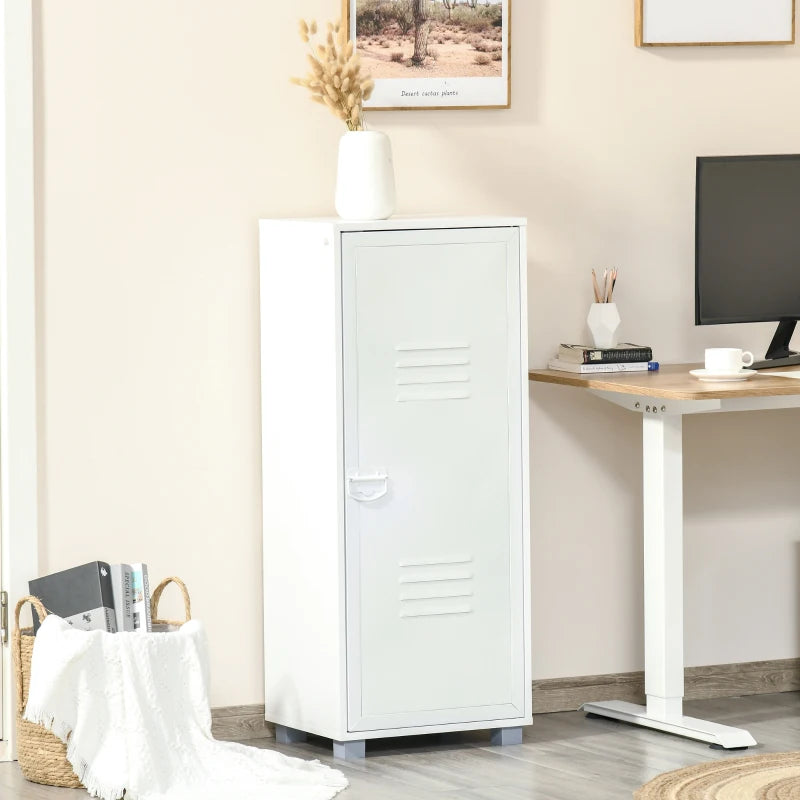 HOMCOM Filing Cabinet with Metal Door 110x45x35cm White
