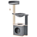PawHut Cat Tree Tower Climbing  Activity Center With Sisal Scratching Post, Grey