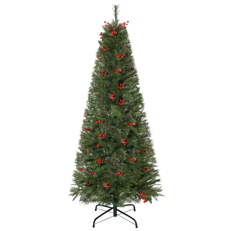 HOMCOM Christmas Tree Slim 5' with Berries