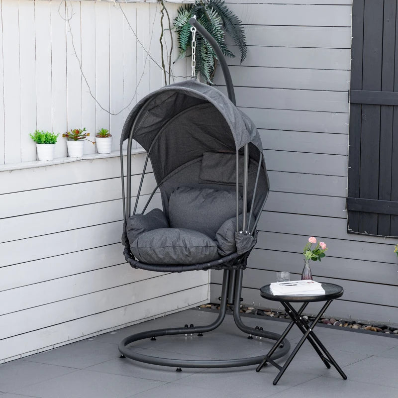 Outsunny Hanging Egg Chair -  Grey