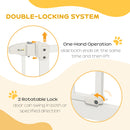 PawHut 74-100cm Adjustable Metal Pet Gate Safety Barrier w/Auto-Close Door White