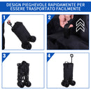 Outsunny Outdoor Pull Along Garden Trolley on Wheels Folding Beach Cart Black