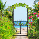 Outsunny Garden Entrance Arch Bench Outdoor Patio Rose Trellis Climbing Plant