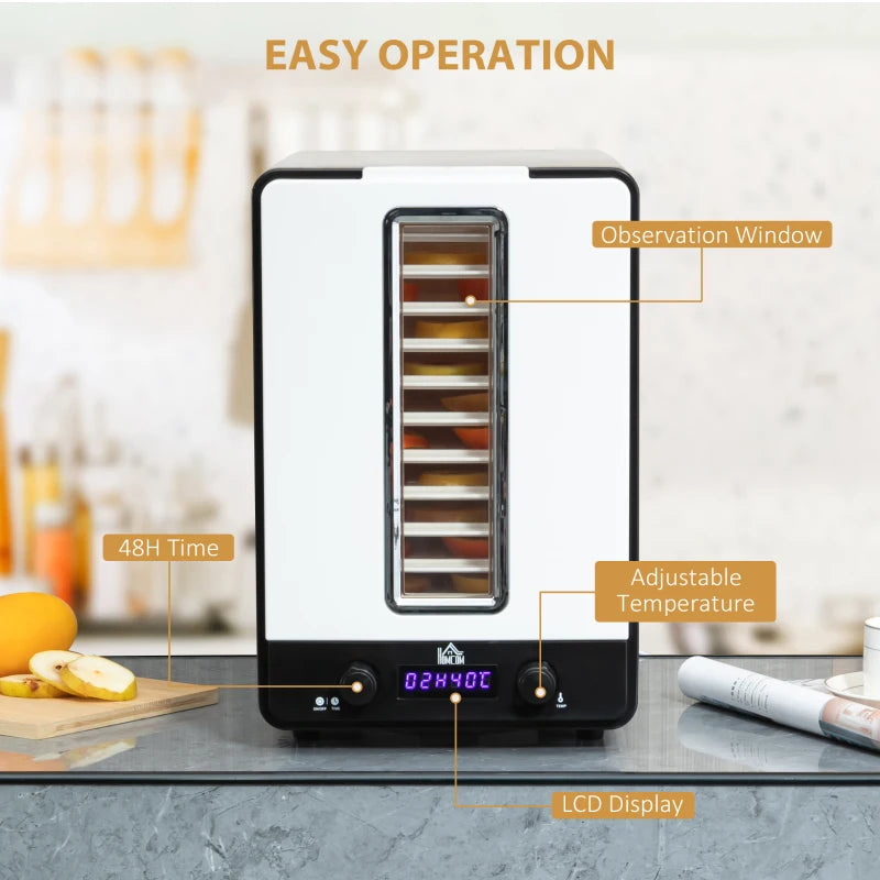 HOMCOM Food Dehydrator 11 Tier 550W - White
