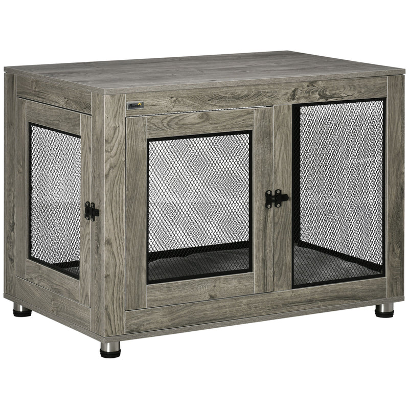 PawHut Pet Crate End Table w/ Soft Washable Cushion for Lage Medium Small Dogs