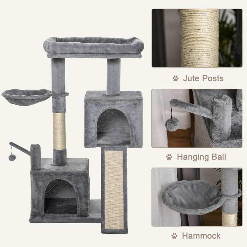 PawHut Cat Tree Tower with Sisal Scratching Posts